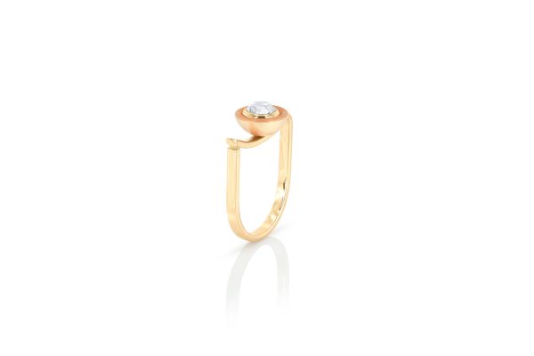 bague lily blanche, perle, diamant et or jaune 2
