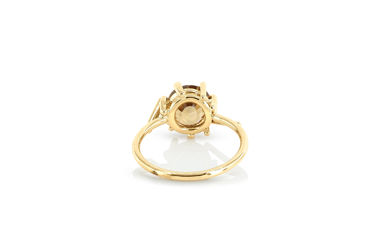 bague Nest cognac, or jaune et zircon 2