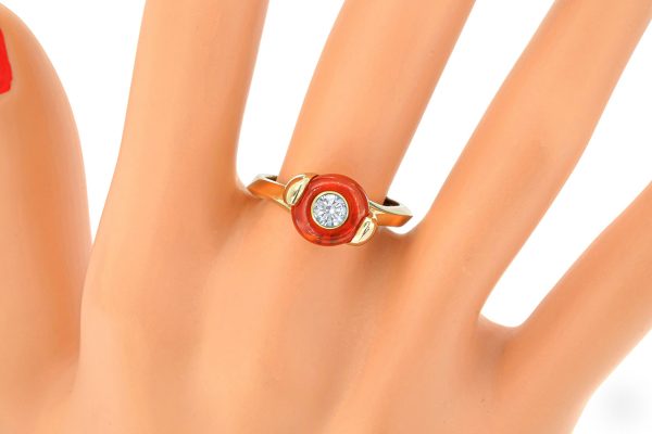bague Twist, or jaune, opale et diamant 1