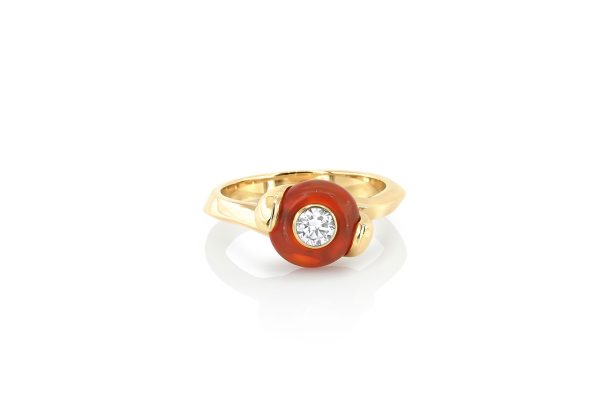 bague Twist, or jaune, opale et diamant 5