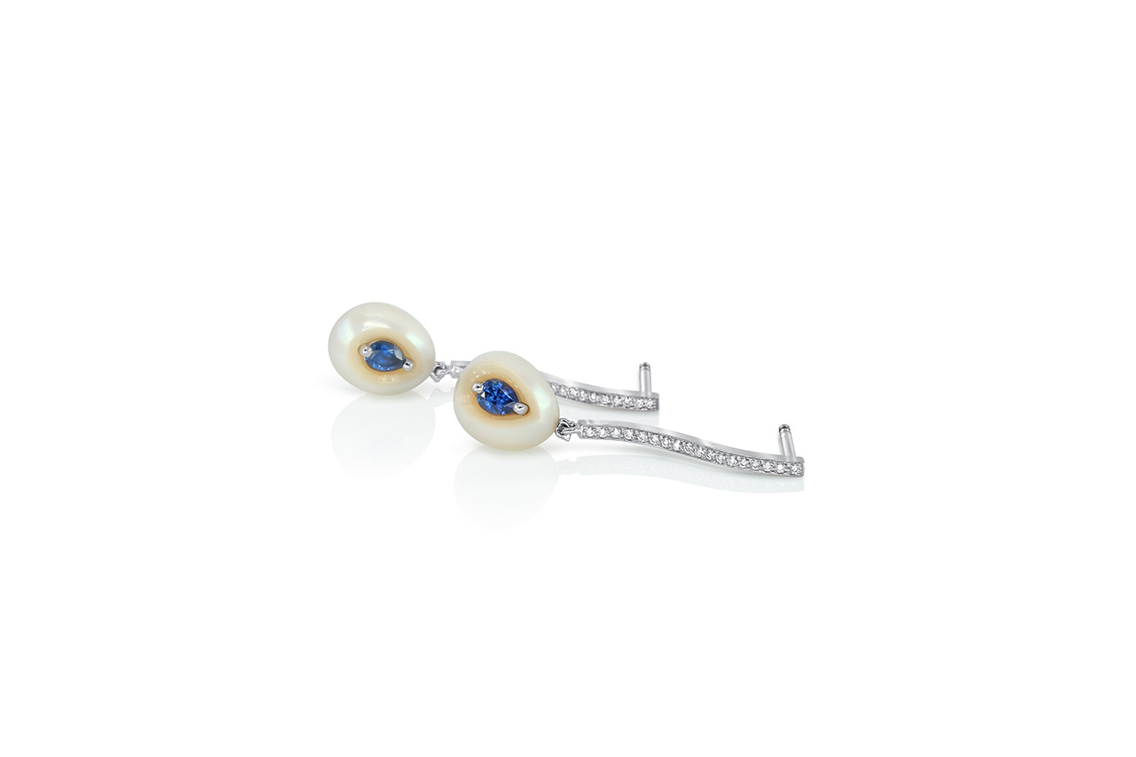 boucles d'oreilles reflet bleu 2