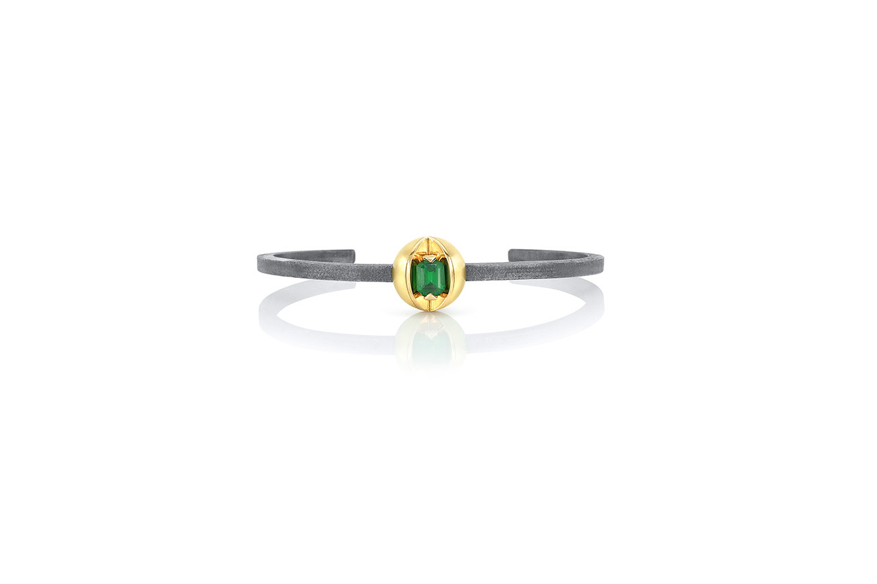 bracelet oh my gold, perle gold et argent et tsavorite 3