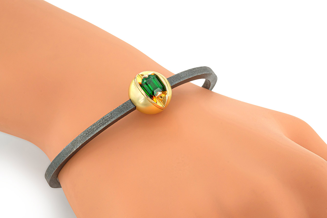 bracelet oh my gold, perle gold et argent et tsavorite 2