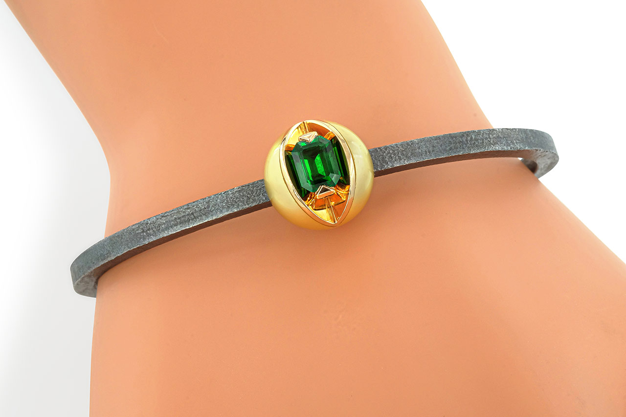 bracelet oh my gold, perle gold et argent et tsavorite 1